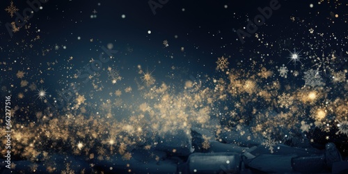 Golden Snowflakes Night