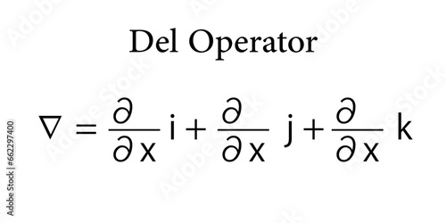 The del operator, nabla operator vector calculus.