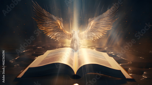 Rencontre Céleste: Bible et Ange, IA Générative