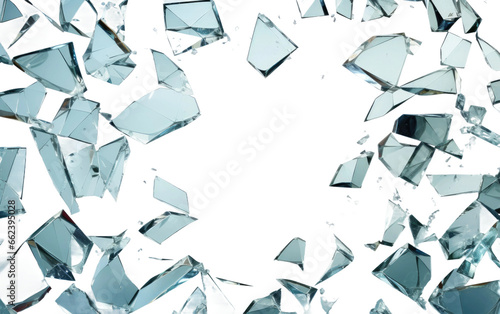 Glass Mirror of Fragility in Detail on a Clear Surface or PNG Transparent Background.