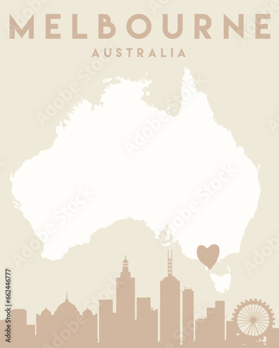 a pink poster of melbourne, australia