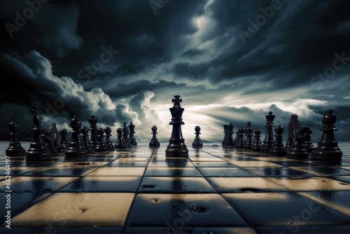 Chess board game concept of business ideas and competition and strategy ideas concep, competitive advantage, strategic marketing concept, AI Generated