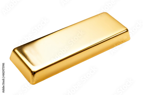 Gold ingot png, gold bar isolated on transparent background