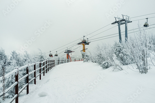 ski track with snow