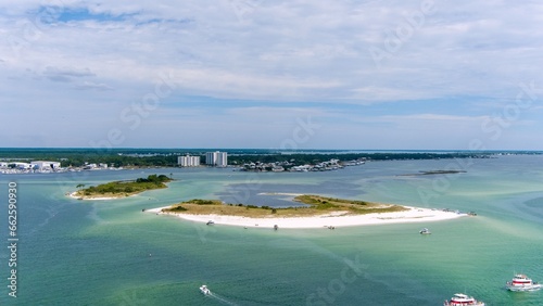 Aerial view of Robinson Island in Orange Beach, Alabama