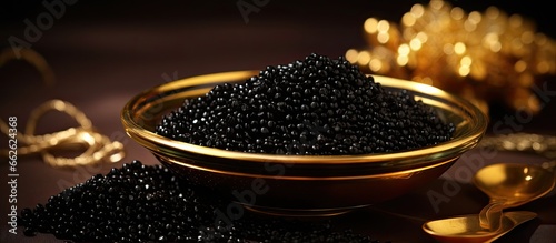Extremely rare exclusive Almas caviar With copyspace for text