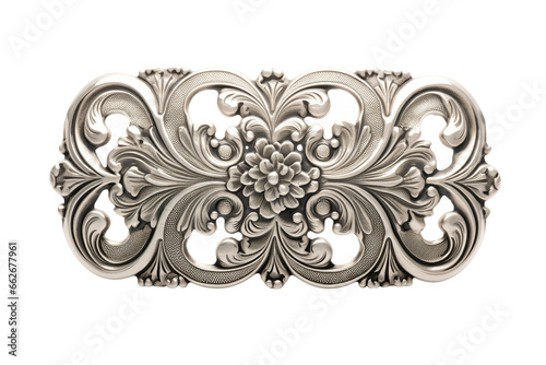 Silver Belt Buckle isolated on transparent background, Generative Ai