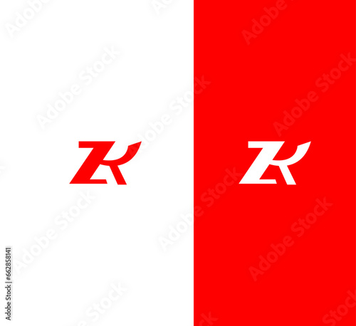 ZK, KZ letter logo