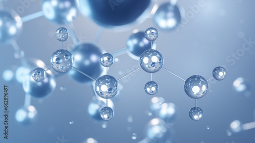 ethylenediamine molecular structure 3d, flat model, edamine, structural chemical formula view from a microscope