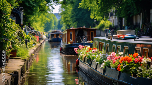 A delightful sight awaits as you stroll along the canal banks – rows of houseboats and narrow boats..