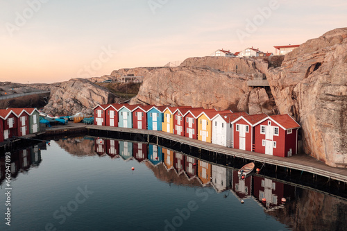 Boathouses in Smögen, Sweden