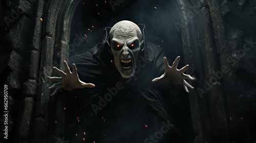 Scary Vampire In The Dark - Halloween