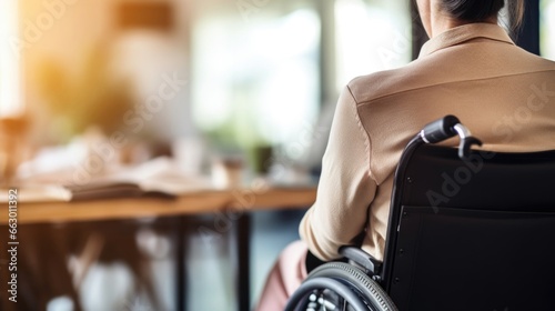 A the with paraplegia counsels her clients from her home office, using her personal experiences with disability as a way to connect and empathize with them. Her insightful guidance and support