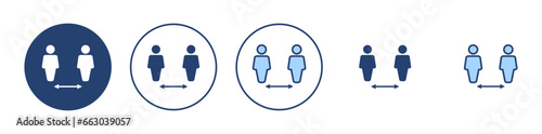 Social distance icon vector. social distancing sign and symbol. self quarantine sign