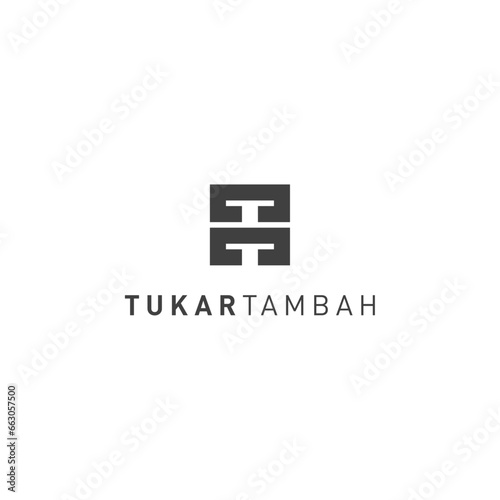Initial letter t or tt logo design