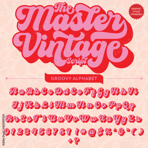 Abstract the master vintage script Retro Font template