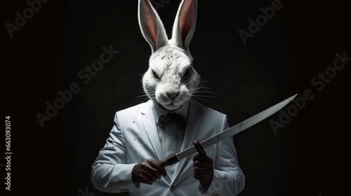 maniac rabbit with a knife