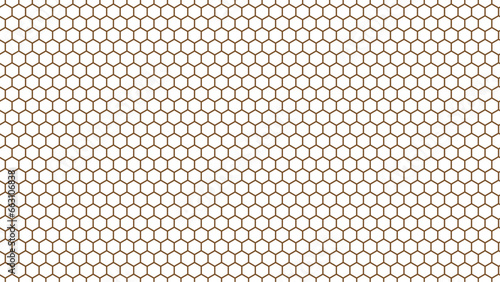 Abstract seamless modern and creative brown hexagon grid cell background. Creative and decorative modern technological hexagon pattern background.