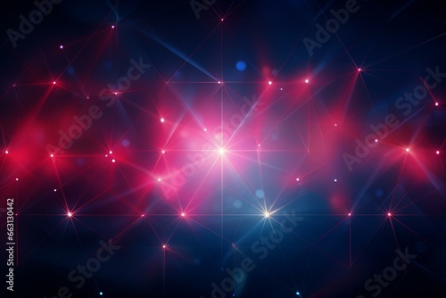 Abstract geometric background with interconnected triangles, dots, and lines radiating shine. Generative AI