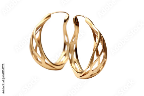 Sleek Contemporary Hoop Earrings Isolated on Transparent Background