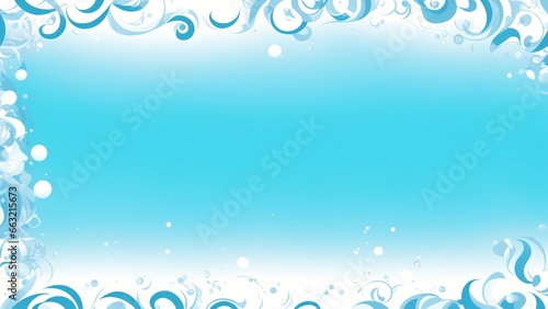 A Blue Background With Swirls And Bubbles