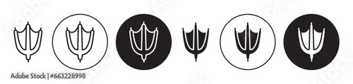 Duck paw icon set. chicken footprint vector symbol. goose foot trace line icon in black filled and outlined style.