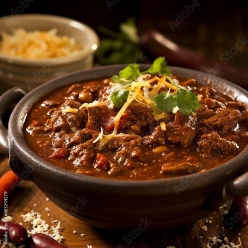 Bolognese soup with beef and cheese on a dark background