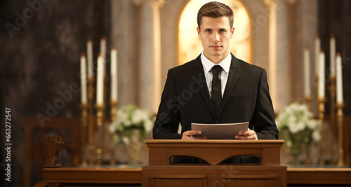 pastor en la iglesia