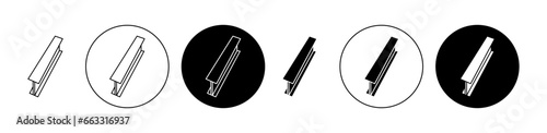 Beam icon set. Construction structure steel beam vector symbol. Icon in black color for ui designs.