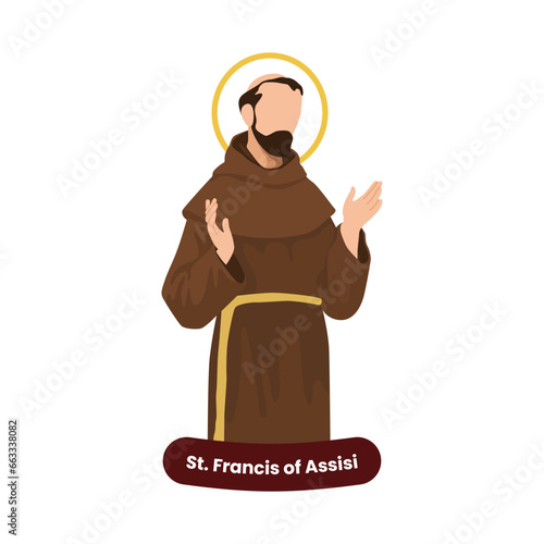 Saint Francis of Assisi Vector Illustration