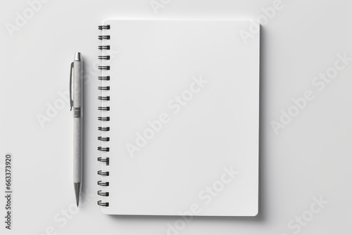 blank notebook with pen