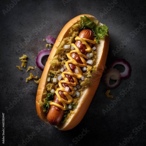 Hot dog z dodatkami