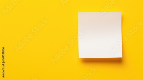 White reminder note sticker on a yellow background