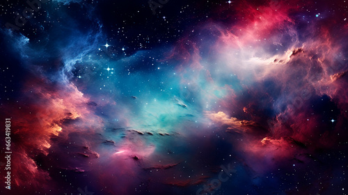 Colorful vast galaxy space background