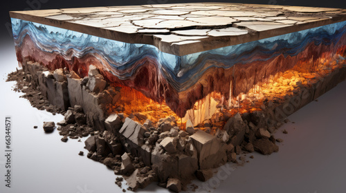 floor cross section with magma