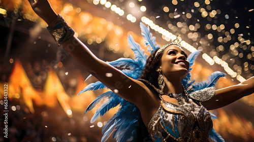 woman dancing at carnival in rio de janeiro, brazil. south american culture