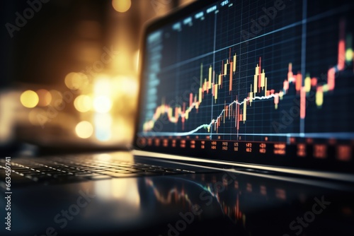 Analyse des Marchés Boursiers : Graphique de Trading sur Écran d'Ordinateur
