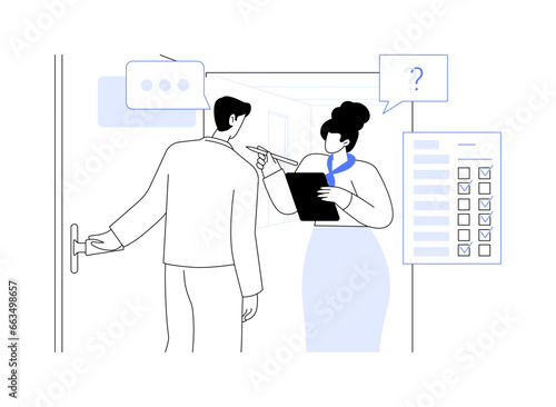 Face-to-face census interview abstract concept vector illustration.