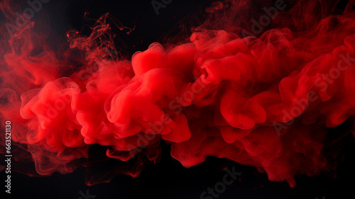 red smoke abstract on black background
