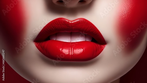 Los labios de una mujer, pintados de un tono rojo profundo