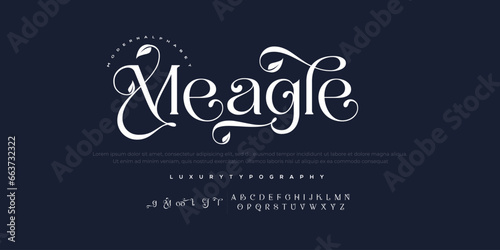 Meagle luxury elegant typography vintage serif font wedding invitation logo music fashion property