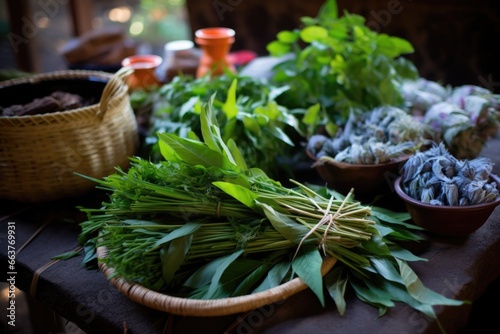 close-up of medicinal plants used in indigenous cultures