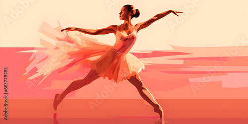 Illustration background of woman dancing ballet