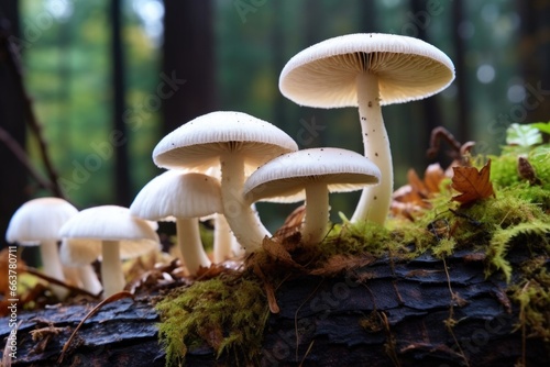 different growth stages of mushroom in nature