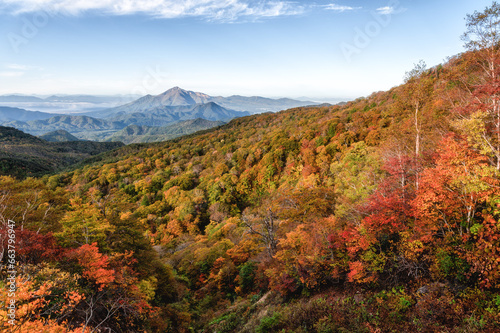 福島県 紅葉最盛期の磐梯吾妻スカイライン