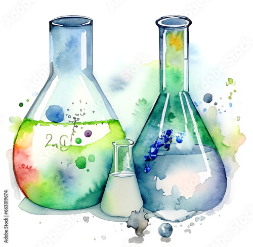 Fiolki chemiczne ilustracja