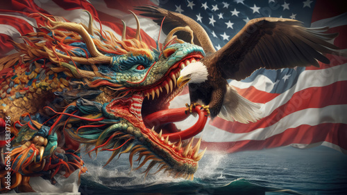 A Chinese dragon bites the U.S. Eagle