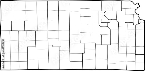 doodle freehand drawing of kansas state map.
