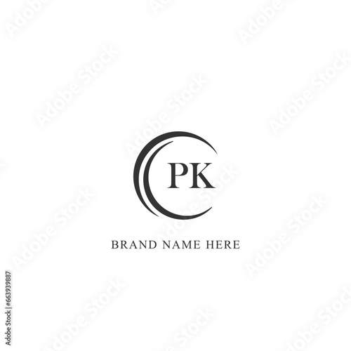 PK logo. P K design. White PK letter. PK, P K letter logo design. Initial letter PK linked circle uppercase monogram logo. P K letter logo vector design. 