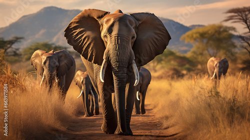 a safari adventure with majestic wildlife, including elephants, lions, and giraffes, in their natural habitat, offering a glimpse into the world of wildlife tourism and conservation 